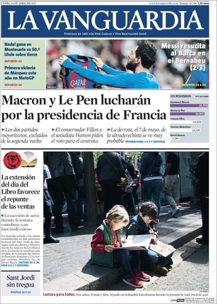 Taglio alto sul quotidiano generalista catalano 